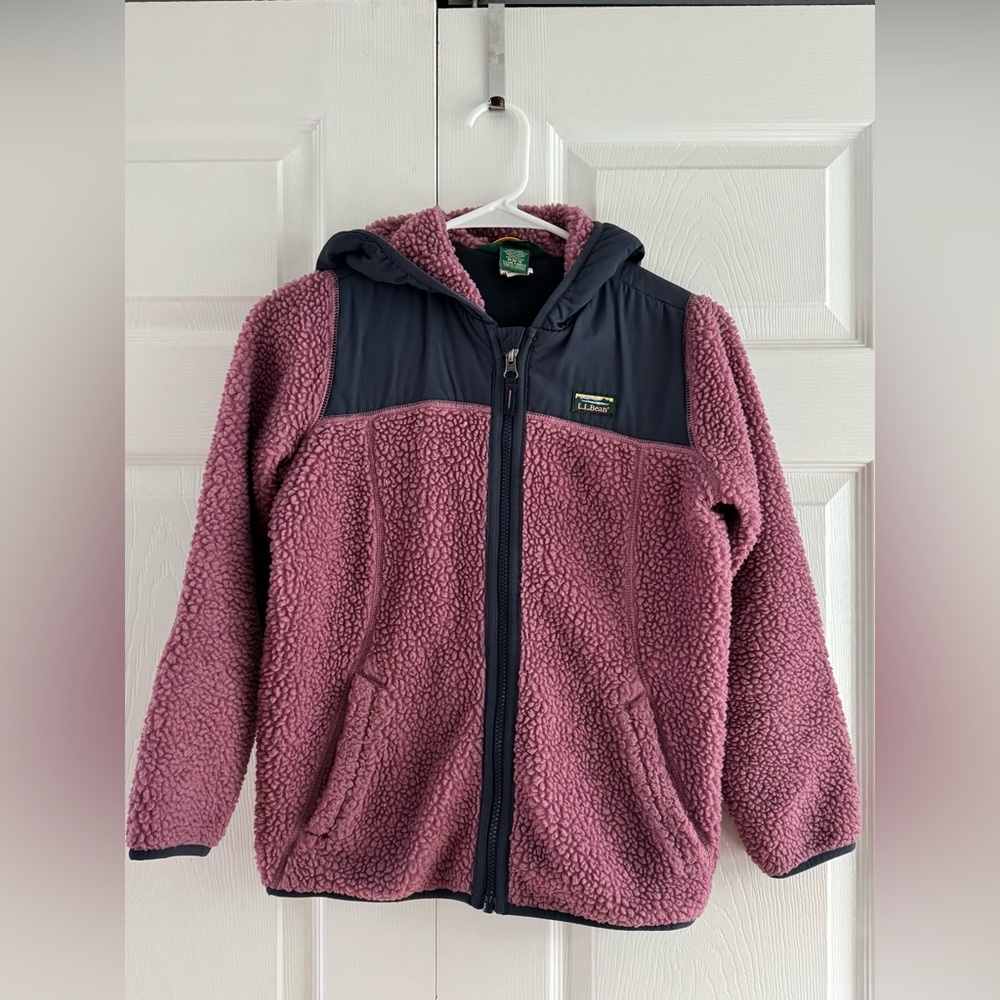 LL Bean Cozy Kids Fleece Jacket - Purple and Blue
